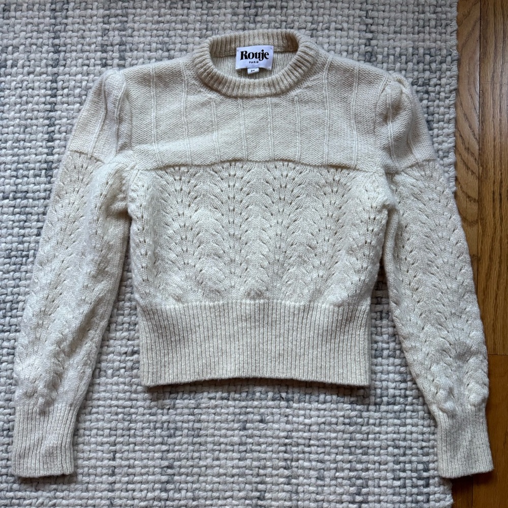 Rouje Paris Max Wool Knit Sweater Ecru 34